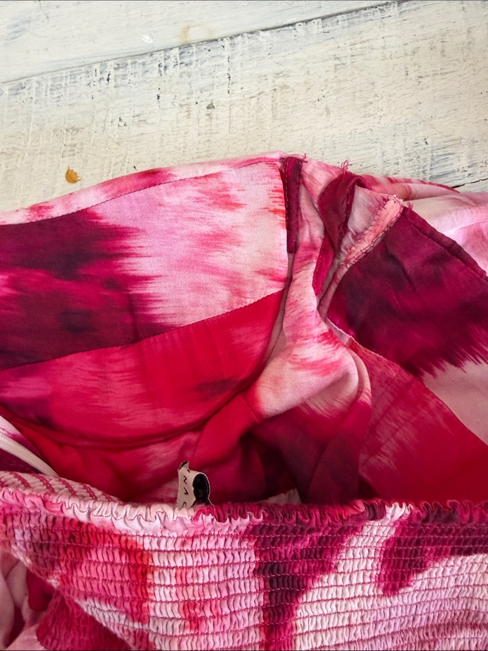 Ranna Gill Pink Red Tie-Dye Strapless Jumpsuit Romper - Picture 8 of 8